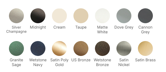 JES Lighting finish color swatches